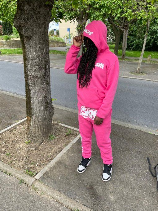 Sweat à capuche+ Jogging poche Rose Homme/Femme